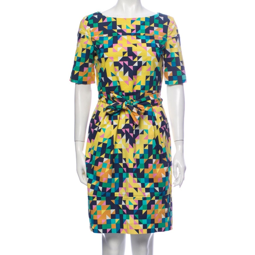 Tory Burch Geometric Printed Sheath Dress 2 XS EUC